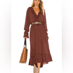 NWT FREE PEOPLE Sweet Darlin Maxi Dress Size XS Burgundy